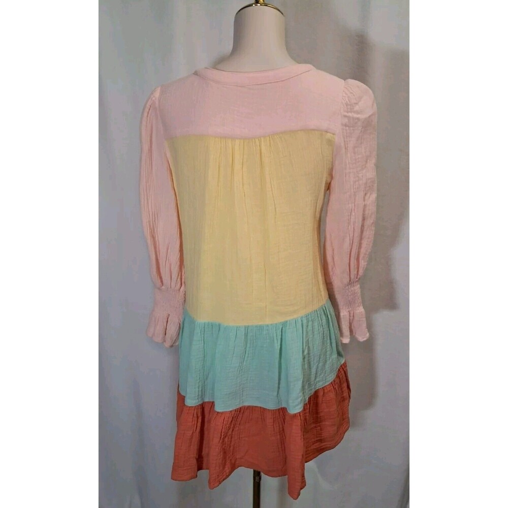 Tuckernuck Pomander Place Kenzo Tiered Crepe Colorblock Mini Dress Size XS - Picture 6 of 12